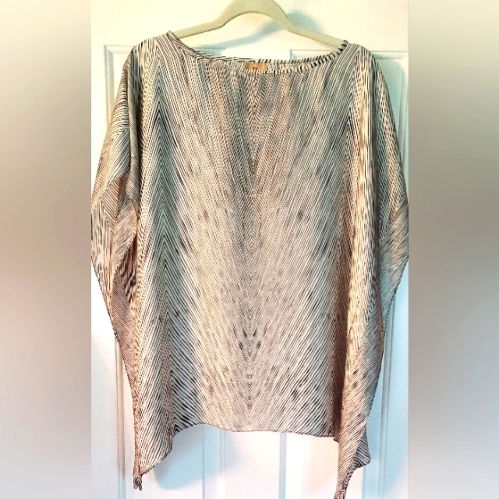 Kasper Kimono Style Striped Top Size M.